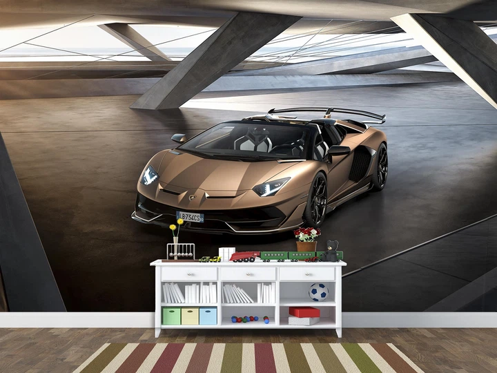 Фотошпалери флізелінові 3д Upstream Lamborghini Aventador Gold 180х120 см (S5CAR-018/2) - зображення 7