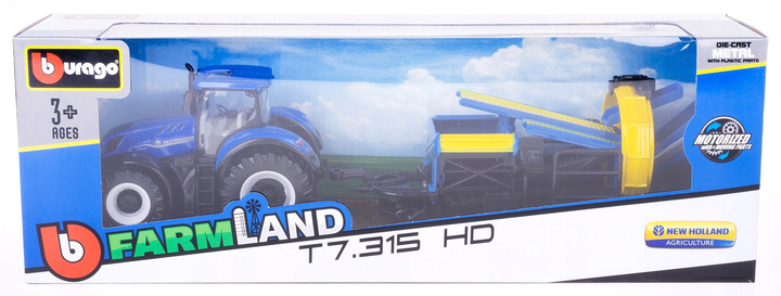 Трактор BBurago New Holland T7.315 з комбайном (4893993316786) - зображення 1