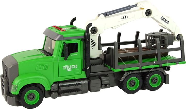 Ciężarówka do przewozu drewna do skręcania LEAN Toys z akcesoriami (5905679074558) - obraz 3