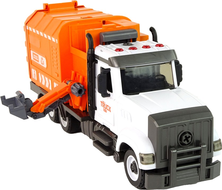 Śmieciarka do skręcania LEAN Toys Pomarańczowa (5905679074664) - obraz 6