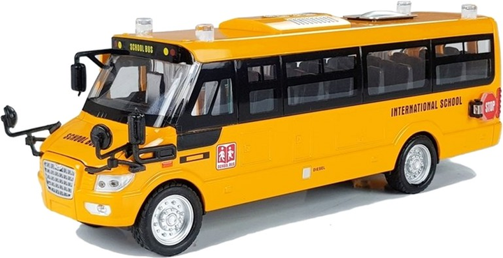 Autobus szkolny Leantoys Metalowy z napędem ciernym Żółty (5905884454077) - obraz 1