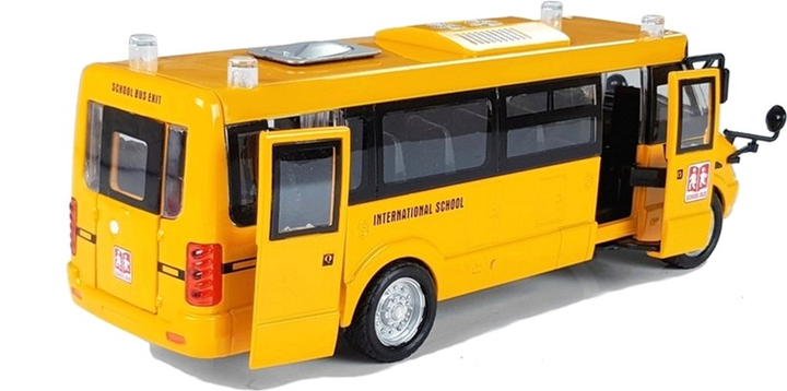 Autobus szkolny LEAN Toys Metalowy z napędem ciernym Żółty (5905884454077) - obraz 4