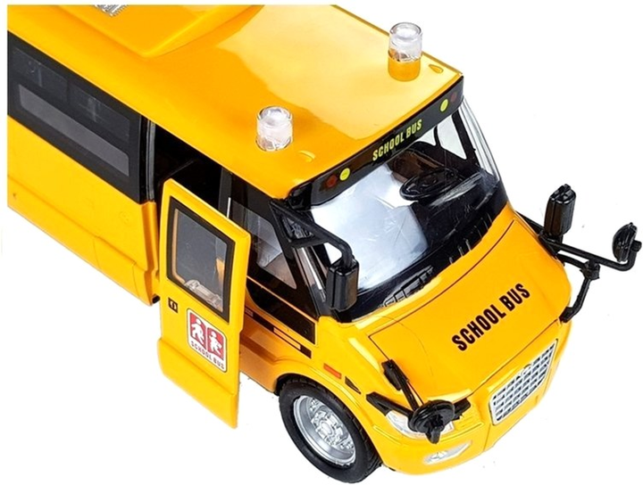 Autobus szkolny LEAN Toys Metalowy z napędem ciernym Żółty (5905884454077) - obraz 5