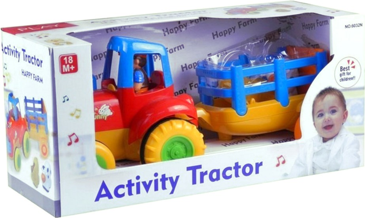 Трактор LEAN Toys з причепом та тваринами зі світлом та звуком (5905323211216) - зображення 7