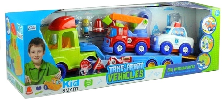 Laweta LEAN Toys z 2 autkami narzędziami i znakami drogowymi (5902808156529) - obraz 4