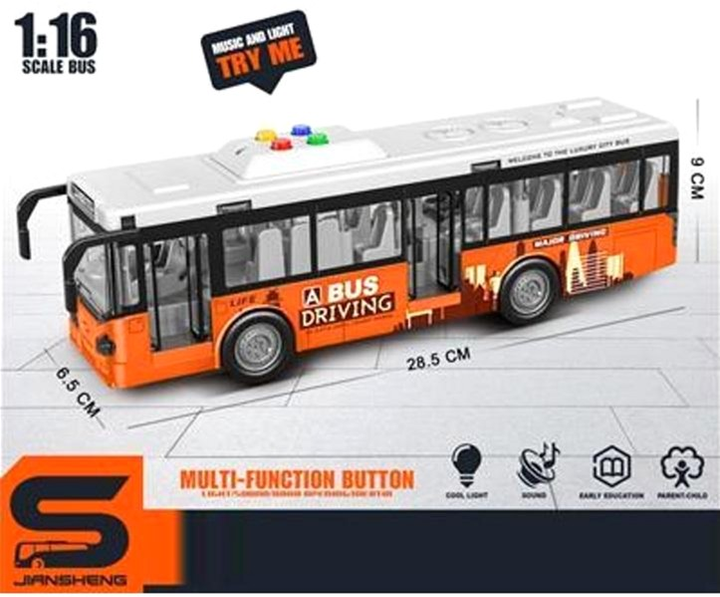 Autobus Swede City Bus 19051 z dźwiękiem i światłem Pomarańczowy (5902496186044) - obraz 3