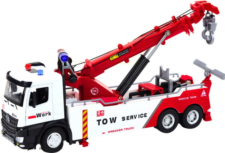 Вантажівка LEAN Toys з краном Біло-червоний (5905991019077) - зображення 3