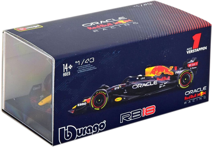 Металева модель автомобіля Bburago Formula Red Bull RB18 2022 Verstappen 1:43 (4893993380626) - зображення 1