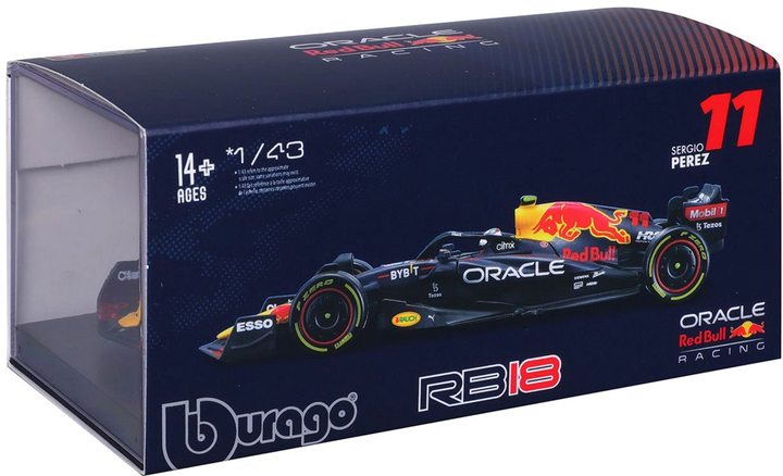 Металева модель автомобіля Bburago Formula Red Bull RB18 2022 Perez 1:43 (4893993014750) - зображення 2