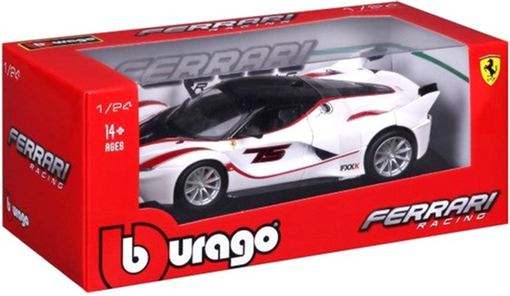 Металева модель автомобіля Bburago Ferrari FXX-K 1:24 Біла (4893993010073) - зображення 1