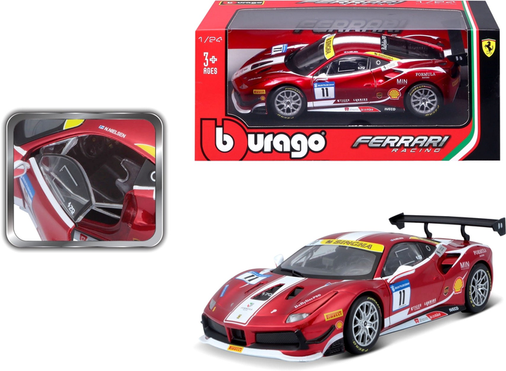 Metalowy model samochodu Bburago Ferrari 488 Challenge 1:24 (4893993263080) - obraz 2