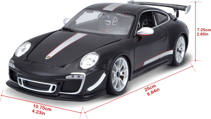 Metalowy model samochodu Bburago Porsche GT3 RS 4.0 1:18 Czarny (4893993002672) - obraz 14
