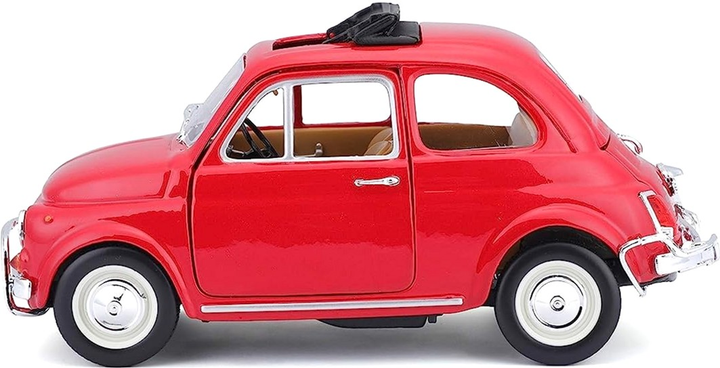 Металева модель автомобіля BBurago Fiat 500L 1968 1:24 Червона (4893993220991) - зображення 3