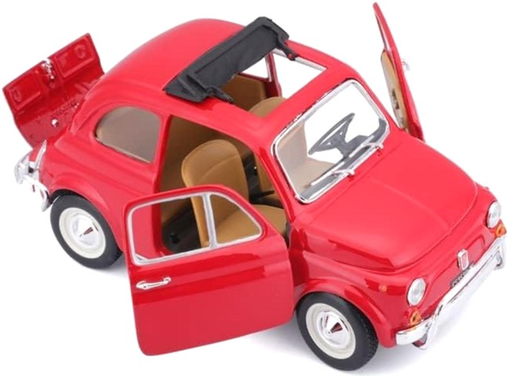 Металева модель автомобіля BBurago Fiat 500L 1968 1:24 Червона (4893993220991) - зображення 4