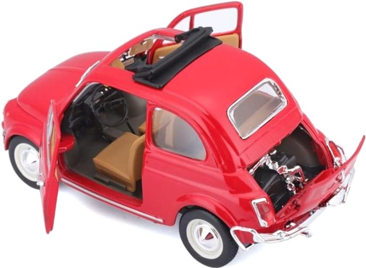 Металева модель автомобіля BBurago Fiat 500L 1968 1:24 Червона (4893993220991) - зображення 5