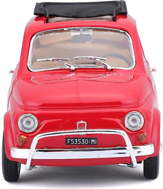 Металева модель автомобіля BBurago Fiat 500L 1968 1:24 Червона (4893993220991) - зображення 6