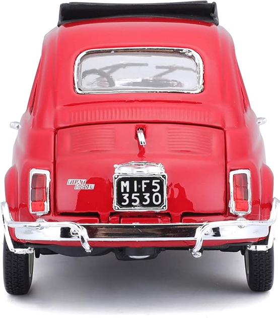 Металева модель автомобіля BBurago Fiat 500L 1968 1:24 Червона (4893993220991) - зображення 7