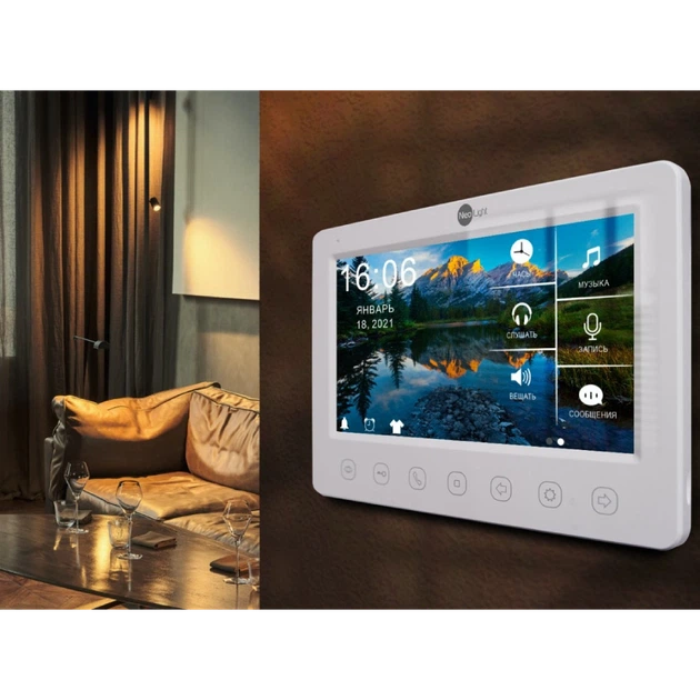 Видеодомофон NeoLight KAPPA+ HD WF White с детектором движения и записью видео - Фото 3 Видеодомофон NeoLight KAPPA+ HD WF White с детектором движения и записью видео - изображение 3