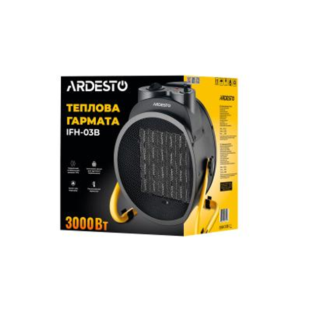 Тепплова гармата пушка Ardesto IFH-03B в офіс дуйка обігрівач електричний в спальню компактний переносний в дитячу теплові гармати - зображення 3
