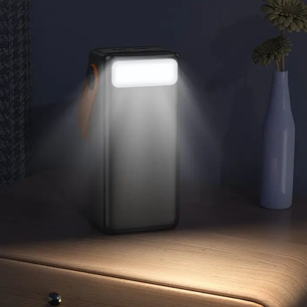 Powerbank BOROFONE зі швидкою зарядкою 22.5W BJ66 40000 mAh з ліхтарем чорний G-11775 - изображение 6