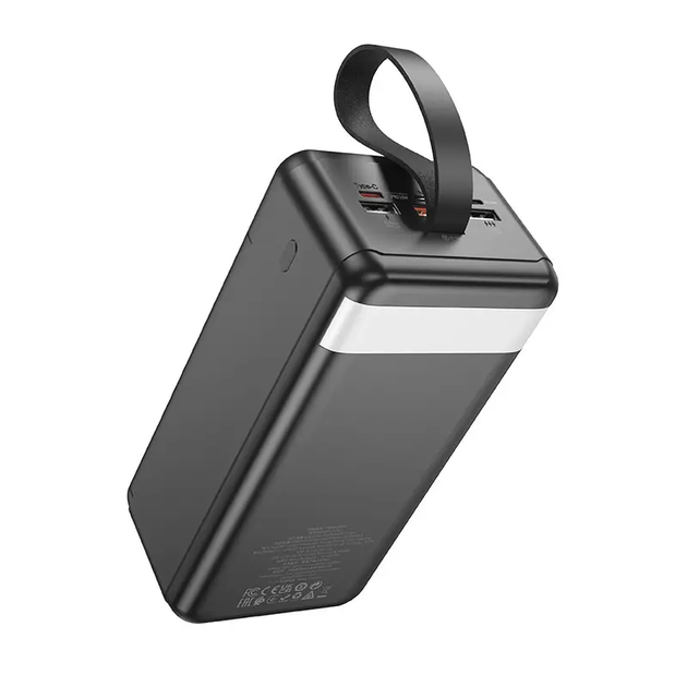 Powerbank Hoco J123C зі швидкою зарядкою 22,5W 60000 mAh з ліхтарем чорний G-11463 - Фото 5 Powerbank Hoco J123C зі швидкою зарядкою 22,5W 60000 mAh з ліхтарем чорний G-11463 - зображення 5