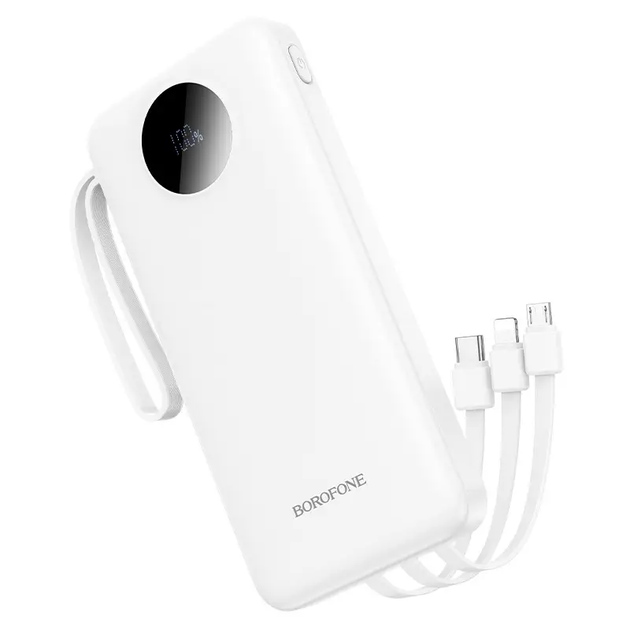 Powerbank BOROFONE BJ53 10000 mAh + кабелі Type-C/Lightning/micro USB/USB білий G-11561 - Фото 2 Powerbank BOROFONE BJ53 10000 mAh + кабелі Type-C/Lightning/micro USB/USB білий G-11561 - изображение 2