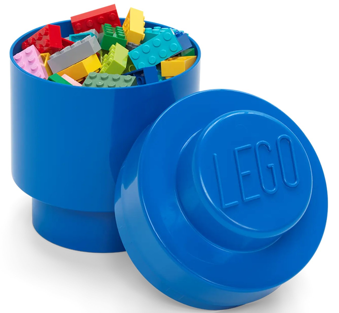 Pudełko do przechowywania klocków konstrukcyjnych LEGO Round Storage Brick 1 Niebieskie (5006998) - obraz 2