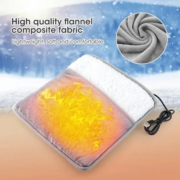 Портативная фланелевая грелка для ног с электрическим подогревом Foot warmer XL-997 Коврик с USB подогревом - изображение 3