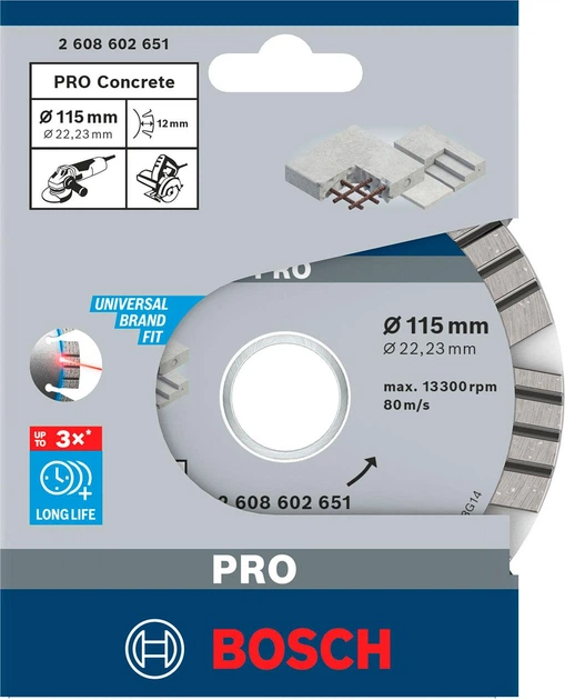 Алмазне коло Bosch Best for Concrete, 115х22,23х2,2 мм (2608602651) - зображення 2