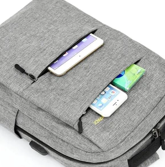 Міський рюкзак 3в1 Backpack 9018 — універсальний дорожній набір, сірий колір - изображение 3