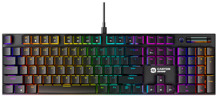 Клавиатура Canyon Cometstrike GK-55 RGB ENG/UKR USB Black (CND-SKB55-US) - изображение 1