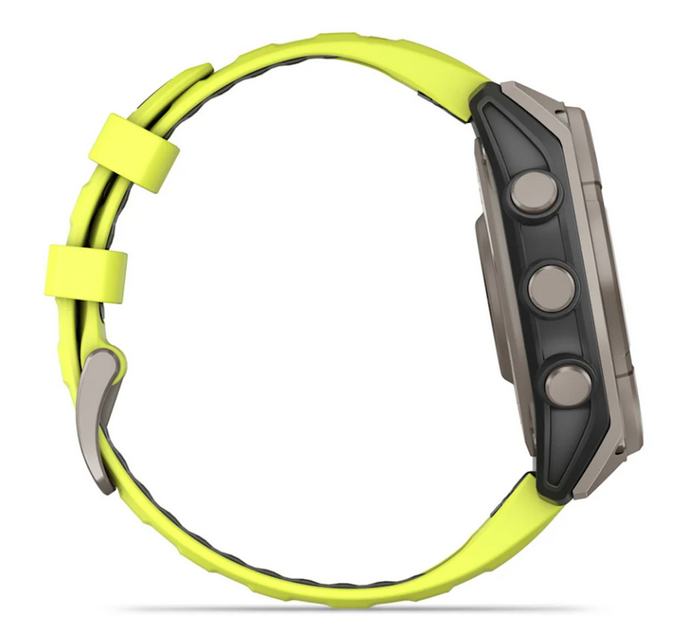 Смарт-часы Garmin Fenix 8 47 mm Solar Sapphire, Titanium with Amp yellow/graphite silicone band (010-02906-21) - изображение 4