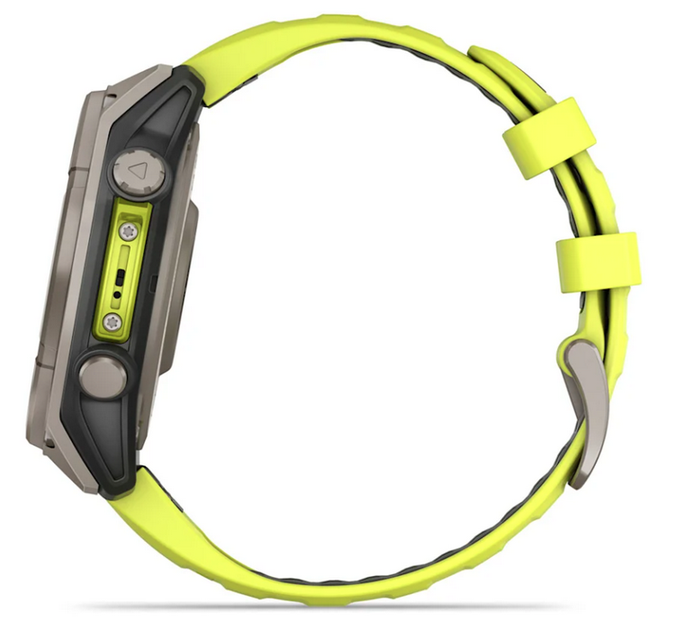 Смарт-часы Garmin Fenix 8 47 mm Solar Sapphire, Titanium with Amp yellow/graphite silicone band (010-02906-21) - изображение 5
