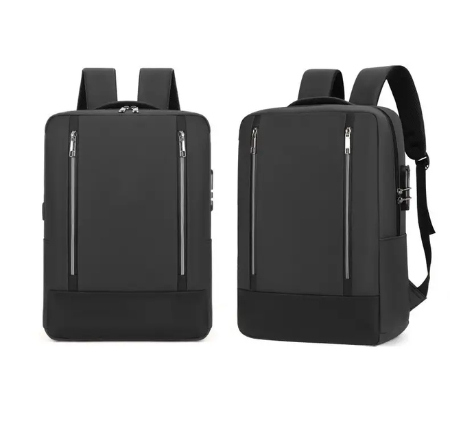 Великий непромокальний для активного відпочинку рюкзак + кодовий замок + USB Сірий, 50х33х18 см - зображення 4