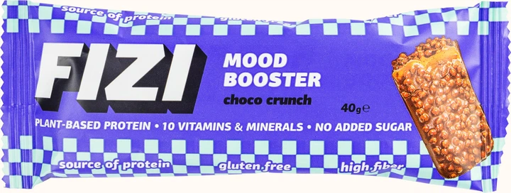 Веганский низкокалорийный батончик FIZI Choco Crunch с 10 витаминами 40 г х 12 шт (4820262540689) - изображение 2