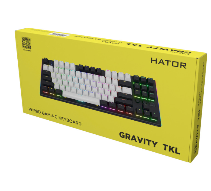 Проводная игровая механическая клавиатура HATOR Gravity TKL USB RGB Black-White (HTK560UA) - Фото 6 Проводная игровая механическая клавиатура HATOR Gravity TKL USB RGB Black-White (HTK560UA) - изображение 6