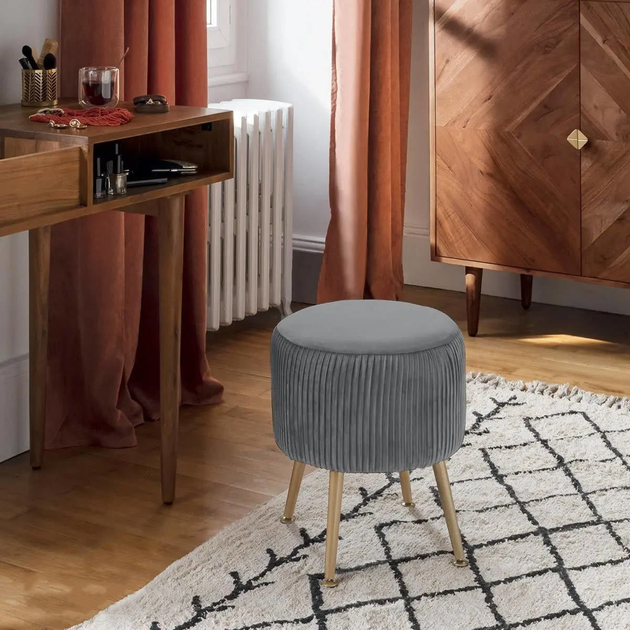 Pufa Atmosphera Solaro na nóżkach Szara 35 cm (3560238705100) - obraz 3