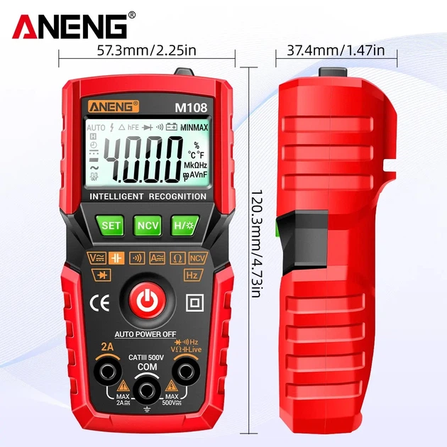 Портативный цифровой мультиметр тестер ANENG M108 с NCV детектором - изображение 2