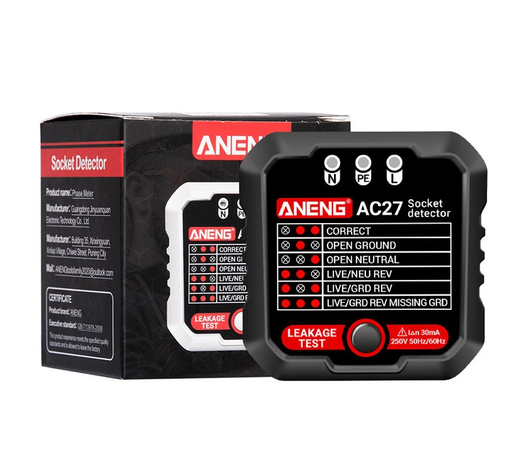 Тестер розеток ANENG AC27 с функцией проверки УЗО - изображение 7