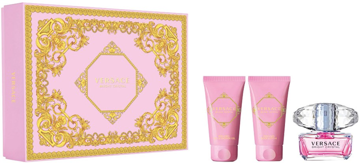 Zestaw damski Versace Bright Crystal Woda Toaletowa 50 ml + Żel pod prysznic 50 ml + Balsam do ciała 50 ml (8011003869985) - obraz 1