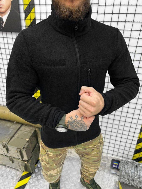 Тактична флісова кофта з кріпленням для шевронів Polartec Tactical Fleece Black S - зображення 1