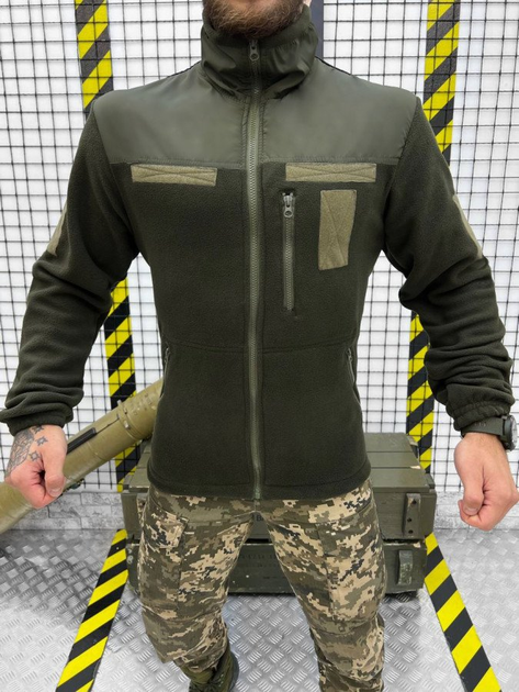 Тактическая кофта флисовая с креплением для шевронов Delta Tactical Fleece Olive S - изображение 2