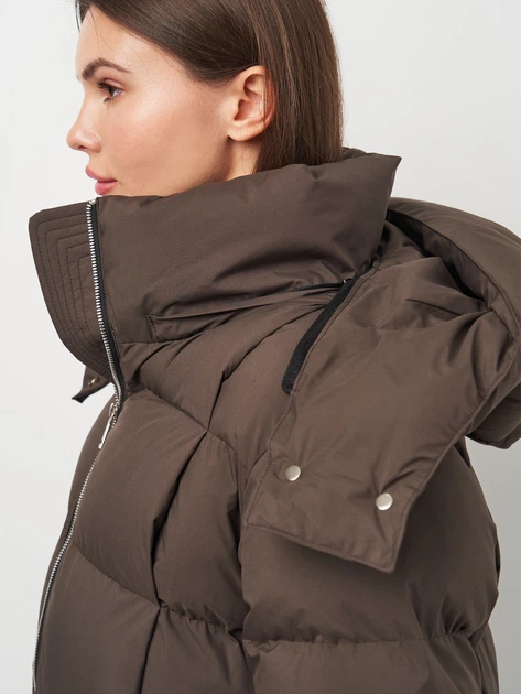 Пуховик зимовий довгий жіночий Mades 2405 XS Шоколадний