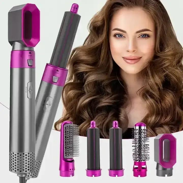 Мультистайлер 5 в 1 для завивки и укладки волос с насадками на 1000 Вт Hot AIR Styler фен щетка для волос (770) - изображение 6