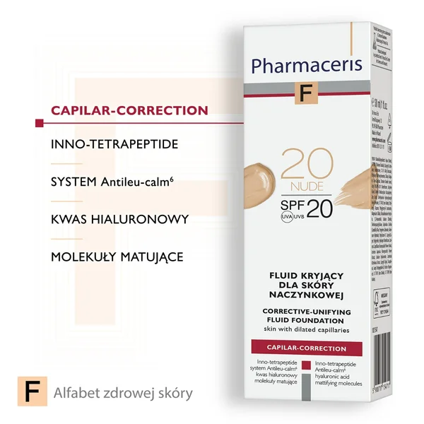 Тональный крем-мусс для лица Pharmaceris F Capilar Correction Fluid Capillary Skin SPF20 30 20 Nude 30 мл (5900717154711) - изображение 5