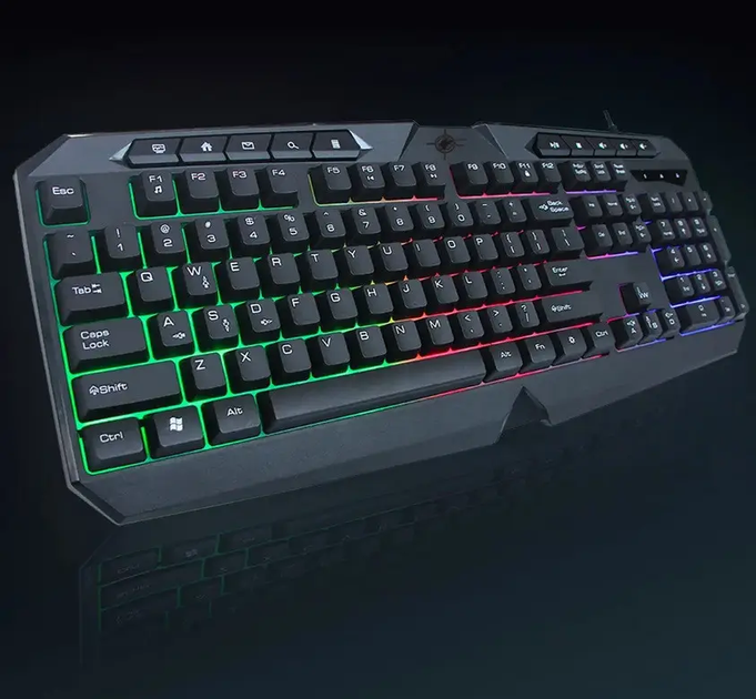 Клавіатура Eng / Ru + миша з RGB-підсвіткою комплект 2 в 1 UKC SW9541 USB - изображение 5