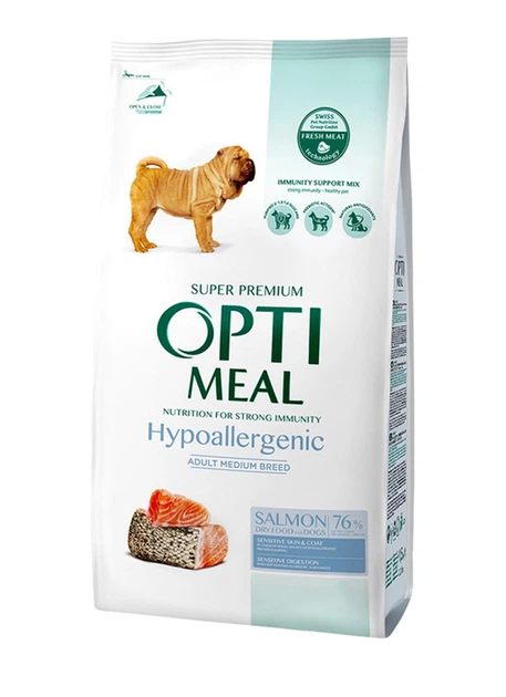 Сухой гипоаллергенный корм Optimeal для собак средних и крупных пород со вкусом лосося 1.5 кг - Фото 1 Сухой гипоаллергенный корм Optimeal для собак средних и крупных пород со вкусом лосося 1.5 кг - изображение 1