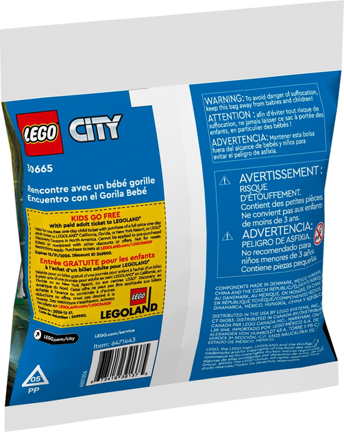 Конструктор LEGO City Зустріч із малям горили 34 деталі (30665) - зображення 6