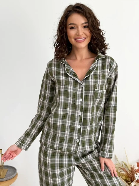 Піжама жіноча сорочка та штани Mia Collection S-M зелений - Фото 10 Піжама жіноча сорочка та штани Mia Collection S-M зелений - зображення 10