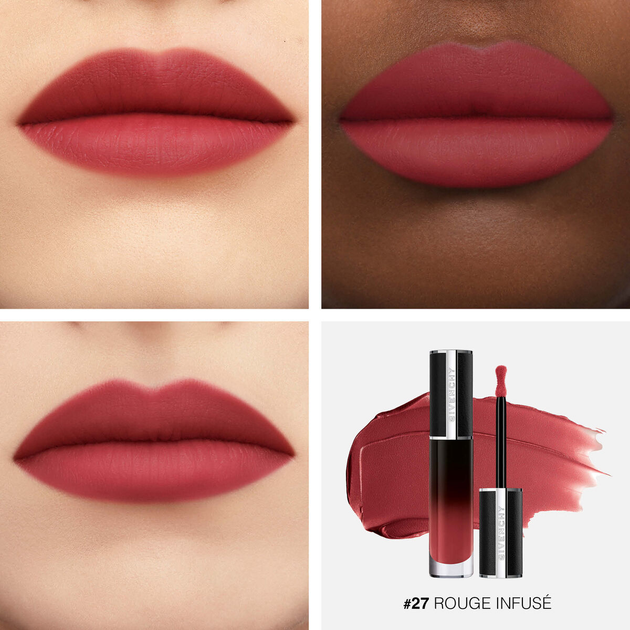 Жидкая помада для губ Givenchy Le Rouge Interdit Cream Velvet Lipstick 27 Rouge Infusé 6.5ml - изображение 3